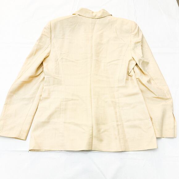 Escada Yellow Wheat 4-Button Blazer Jacket Wool-Silk Blend Long Sleeve Size 38 - Picture 5 of 5